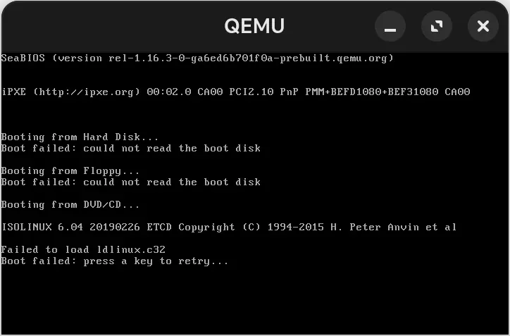 Invalid VM configuration